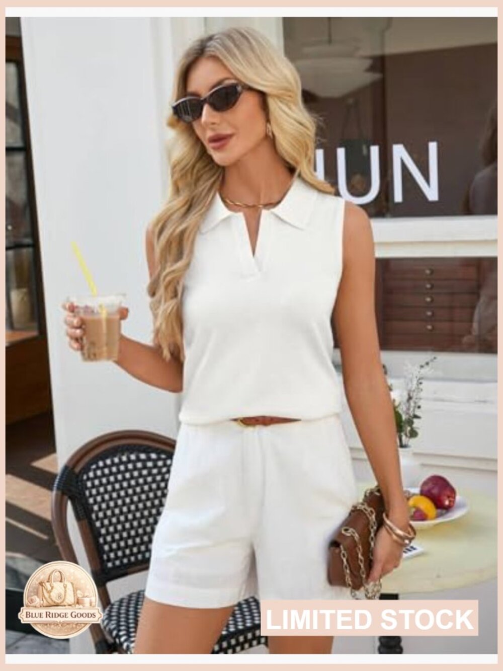 Wool Blend Knit Tank Top Sleeveless Polo Sweater Vest Business Casual Work Tops - Picture 6 of 7